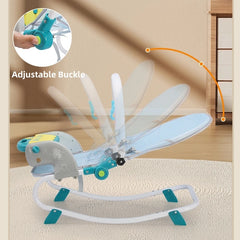 Chaise à bascule 2 en 1 pour bébé de 0 à 12 mois, avec musique et jouets, chaise pivotante à réglage de 4 niveaux, pour nouveau-né, activités pour bébé
