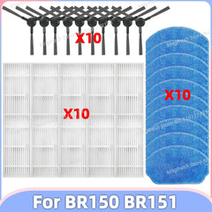 Adapté aux pièces de rechange et accessoires de l'aspirateur iMartine BR151-Geometric, XIEBro Life BR151, MAMNV BR150 BR151, ZCWA BR150 BR151, MANVINS G20, brosse latérale, filtre HEPA et chiffon pour vadrouille