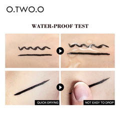 O.TW O.O-Stylo Eyeliner Liquide Noir à Double Extrémité, Waterproof, vaccage Rapide, Maquillage Cosmétique pour Femme