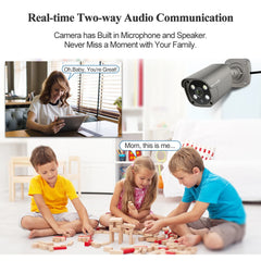 Techage UHD 4K 8MP 5MP sécurité POE caméra intelligente AI humain détecter extérieur bidirectionnel Audio IP caméra CCTV Surveillance couleur nuit