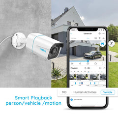 Reolink-Caméra Extérieure 8AJ4 K PoE Détection Humaine/Voiture Infrarouge Vision Nocturne Bullet Smart Home Caméra de permission IP RLC-810A