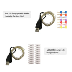 Guirlande lumineuse LED 5M 10M, Clip Photo USB, guirlande lumineuse féerique à piles, pour chambre à coucher, fête à domicile, mariage, décoration de noël