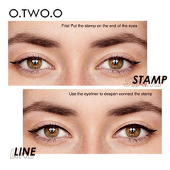 O.TW O.O-Stylo Eyeliner Liquide Noir à Double Extrémité, Waterproof, vaccage Rapide, Maquillage Cosmétique pour Femme