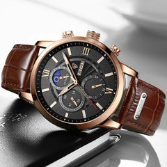 2025 nouvelles montres pour hommes LIGE Top marque de luxe en cuir montre à quartz décontractée hommes Sport étanche horloge montre Relogio Masculino + boîte