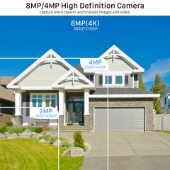 BESDER – caméra de Surveillance extérieure IP POE Ultra HD 4K, 8MP/4MP, H.265, Audio, avec ia, détection de mouvement et alerte, Vision nocturne infrarouge