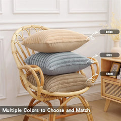 Homaxy – housse de coussin en peluche, 50x50cm, douce et moelleuse, rayée, 40x40, taie d'oreiller de luxe, décorative pour la maison, pour canapé