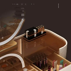 Miroir de maquillage de luxe avec lumière LED, meuble de rangement pour chambre à coucher, salon