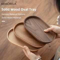 KEMORELA 1 pièces vaisselle assiette à Dessert ronde en bois massif plateau en bois de style japonais assiette à collation assiette de fruits secs assiette en bois