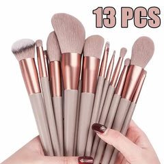 Ensemble de pinceaux de maquillage doux et moelleux, 13 pièces, pour fond de teint, Blush, poudre, fard à paupières, mélange Kabuki, outil de beauté