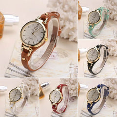 Simple femmes montre de luxe Design en cuir montre dames Quartz montre-bracelet couleur unie mode femmes cadeau montre Relojes Para Mujer