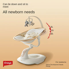 Chaise à Bascule Multifonctionnelle pour Bébé, Berceau Électrique, Réglage du Dossier, Apaisant