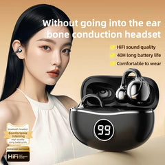 Casque sans fil Fone Bluetooth casque avec micro mains libres suppression du bruit écouteurs Clip oreille musique sport jeu bouchon d'oreille