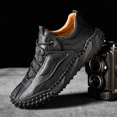 Chaussures en cuir décontractées avec ChimDesign Convient à la taille pour le printemps/automne Baskets de randonnée en plein air Hommes Convient à la Size38-45