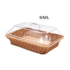 JxBasket tissé avec couvercle, panier de repas, panier de petit-déjeuner, panier en rotin pour salon, camping en plein air, pique-nique 73