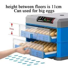 Incubateur d'œufs de capacité 256 à 500, Machine à couver double puissance entièrement automatique, rouleau de poussin, contrôle automatique de la température et de l'humidité