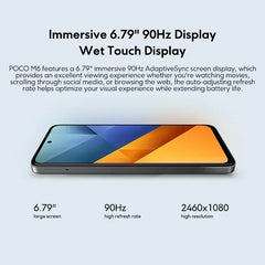 【Première mondiale】POCO M6 Smartphone Version mondiale NFC MediaTek Helio G91-Ultra 6,79" 90 Hz FHD + Écran 33 W Charge rapide