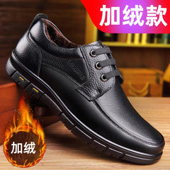Offre spéciale hommes en cuir véritable chaussures décontractées semelle souple à lacets marque de luxe moyen-âge vieil homme papa mocassins légers chaussures