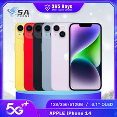 Téléphone portable d'origine débloqué APPLE iPhone 14 5G 128G/256G/512GB ROM 6.1 "Super Retina OLED 12MP Face ID NFC A15 IOS SmartPhone