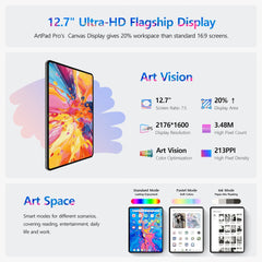 Teclast ArtPad Pro 12.7 "2.2K UHD affichage 20GB RAM (8 + 12 virtuels) 256GB ROM Helio G99 10000mAh 30W Android 15 tablette Global LTE