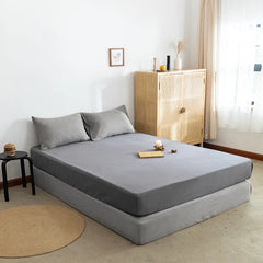 Drap-Juste Brossé avec Bandes artificiel astiques, Couvre-Matelas Réglable Antidérapant, Couvre-Lit, Couvre-Lit, Couvre-Lit Simple, Queen et King Size