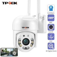 Caméra de surveillance extérieure et intérieure PTZ IP WiFi HD 4MP 2K 2MP/1080p, dispositif de sécurité sans fil, avec n'aime numérique x4, compatible Camhi Camhipro, camera surveillance exterieur sans fil