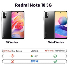 Xiaomi-Smartphone Redmi Note 10 5G, Dimrespondance 7nm, Écran 128 ", Appareil photo 48MP, 256 mAh, Global Dean, 700 Go, 6.5 Go, 5000mAh