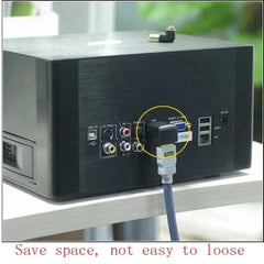 Adaptateur 4K compatible HDMI, adaptateur à angle droit de 90 degrés, convertisseur de connecteur coudé mâle à femelle de 270 degrés