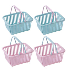 Paniers de cueillette de fraises et cerises, 4 pièces, petits paniers de courses à main en plastique, boîte de rangement de jouets pour enfants, panier de douche Portable pour salle de bain