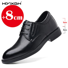 3/6/8 CM chaussures d'ascenseur hommes chaussures habillées noir en cuir souple hommes rehausser chaussures formelles décontracté hommes d'affaires Oxfords costume