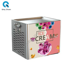 Petite Machine à glace frite 330W, yaourt frit en acier inoxydable, crème glacée aux fruits domestiques, bouillie, rouleau de crème glacée frite