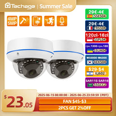 Techage-Caméra IP POE de sécurité intérieure, système de surveillance de bureau, anti-vandalisme, étanche, audio unidirectionnel, breton, 4MP, 5MP