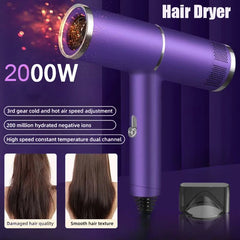 Sèche-cheveux professionnel, souffleur ionique négatif, sèche-cheveux électrique à grande vitesse, température constante, séchage rapide, 2025