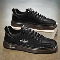 Chaussures décontractées en cuir pour hommes, baskets blanches respirantes, à la mode, pour la conduite, la marche, le Tennis, le bureau italien, plates