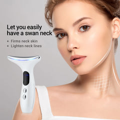 EMS microcourant visage cou dispositif de beauté LED Photon raffermissant rajeunissant Anti-rides mince Double menton soins de la peau Massage du visage