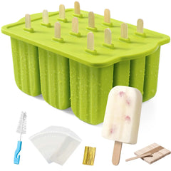 Outils de crème glacée bricolage d'été avec bâtons en bois, moules à popsicle en silicone, accessoires de cuisine, collations pour enfants
