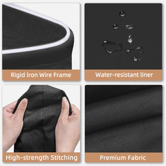 Grand panier à linge étanche avec double poignées, solution de rangement polyvalente pour chambre à coucher, salle de bain et dortoir pour vêtements et jouets