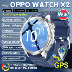 2025New pour OPPO WATCH X2 GPS montre intelligente hommes AMOLED HD écran boussole fréquence cardiaque Bluetooth appel étanche montres de sport femmes