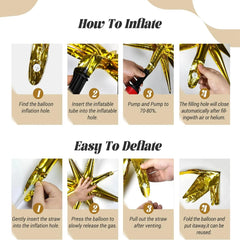 Kit d'arc de guirlande de ballons noirs et dorés, avec ballons en aluminium Starburst, fournitures de décoration pour mariage, anniversaire, fête de famille