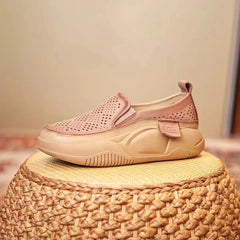 Mocassins en cuir décontractés pour femmes, baskets à plateforme rétro, à lacets, plates, à enfiler, chaussures simples, printemps, nouveau, 2023