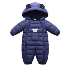 OLEKID-Barboteuse à capuche en coton pour bébé, combinaison pour nouveau-né, salopette pour tout-petits, garçons, filles, optique, oreille de dessin animé, automne, hiver, 2025