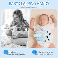 Oreiller de paume apaisant pour bébé ours mignon, avec télécommande, motif de main automatique pour aide au sommeil, gant de main, oreiller électrique pour bébé