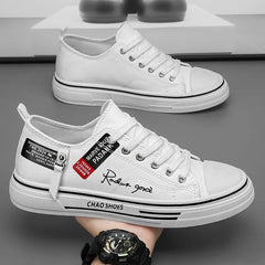 Chaussures décontractées hommes toile chaussures hommes baskets respirant hommes chaussures de sport noir tissu chaussure tendance lettre hommes chaussure coupe basse Sneaker