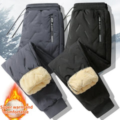 Hiver vers le bas coton pantalon hommes en plein air en peluche épais velours chaud pantalons de sport Lambswol décontracté imperméable coupe-vent pantalon de Ski 7XL