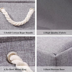 Paniers de rangement pliables en tissu de lin, organisateur de jouets pour enfants, boîte de rangement pour vêtements et articles divers, panier à linge