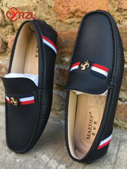 YRZL mocassins blancs hommes mocassins en cuir PU noir pour homme mocassins à enfiler décontractés hommes mocassins confortables chaussures de conduite pour hommes