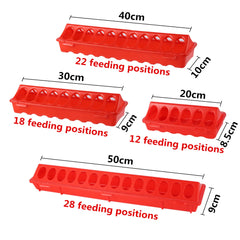 20/30/40/50cm Double rangée 12-28 trous volaille mangeoire au sol en plastique à clapet alimentation poulet rainure ferme fournitures d'élevage