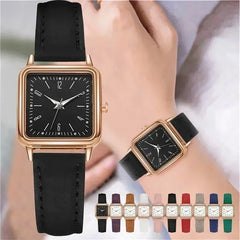 Montre-bracelet numérique Shoous avec bracelet en cuir pour femme, montre à quartz pour femme, horloge décontractée, cadeau habillé, 2024