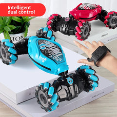 Voiture RC avec lumière LED, télécommande, montre de voiture, gestes de main 360 ° Voiture d'escalade rotative dérive électronique adultes enfant jouets cadeau