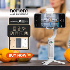 Hohem-iSteady Kit de recrutement Smartphone GimRh, Stabilisateur de détermination à 3 axes, Perche à selfie pour téléphone, Trépied avec lumière de remplissage magnétique, Séance vidéo