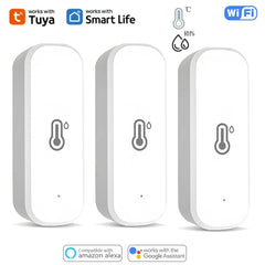 Tuya WiFi capteur de température et d'humidité Smart Life APP contrôle maison aucun Hub requis alimenté par batterie fonctionne avec Alexa Google Home